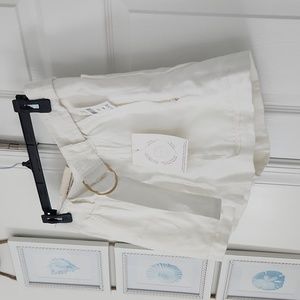 DL1961 - Marie Belted High Rise 100% White Linen Shorts, Size S, NWT